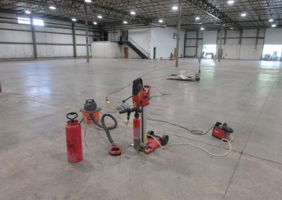 concrete core removal preparation, Warehouse, NY.